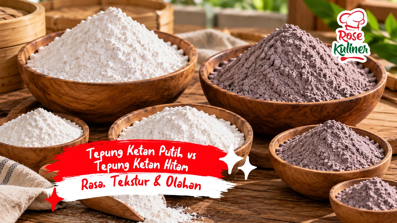 Tepung Ketan Putih vs Tepung Ketan Hitam: Beda Rasa, Tekstur, Olahan, dan Cara Memilih